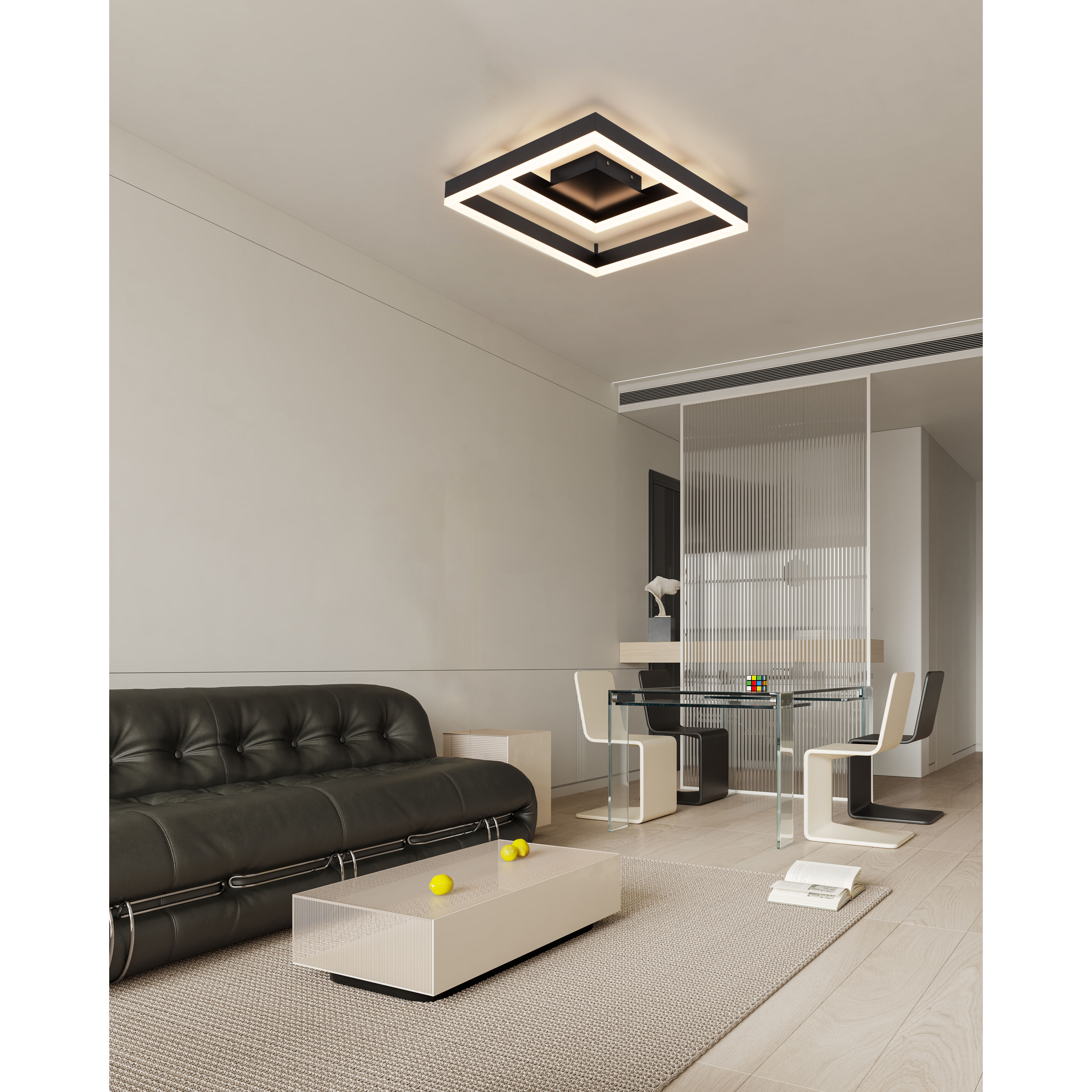 Symmetry LED 17.7 inch Satin Dark Gray Semi-Flush Mount Ceiling Light