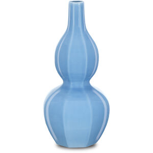 Sky Blue 18 inch Octagonal Double Gourd Vase
