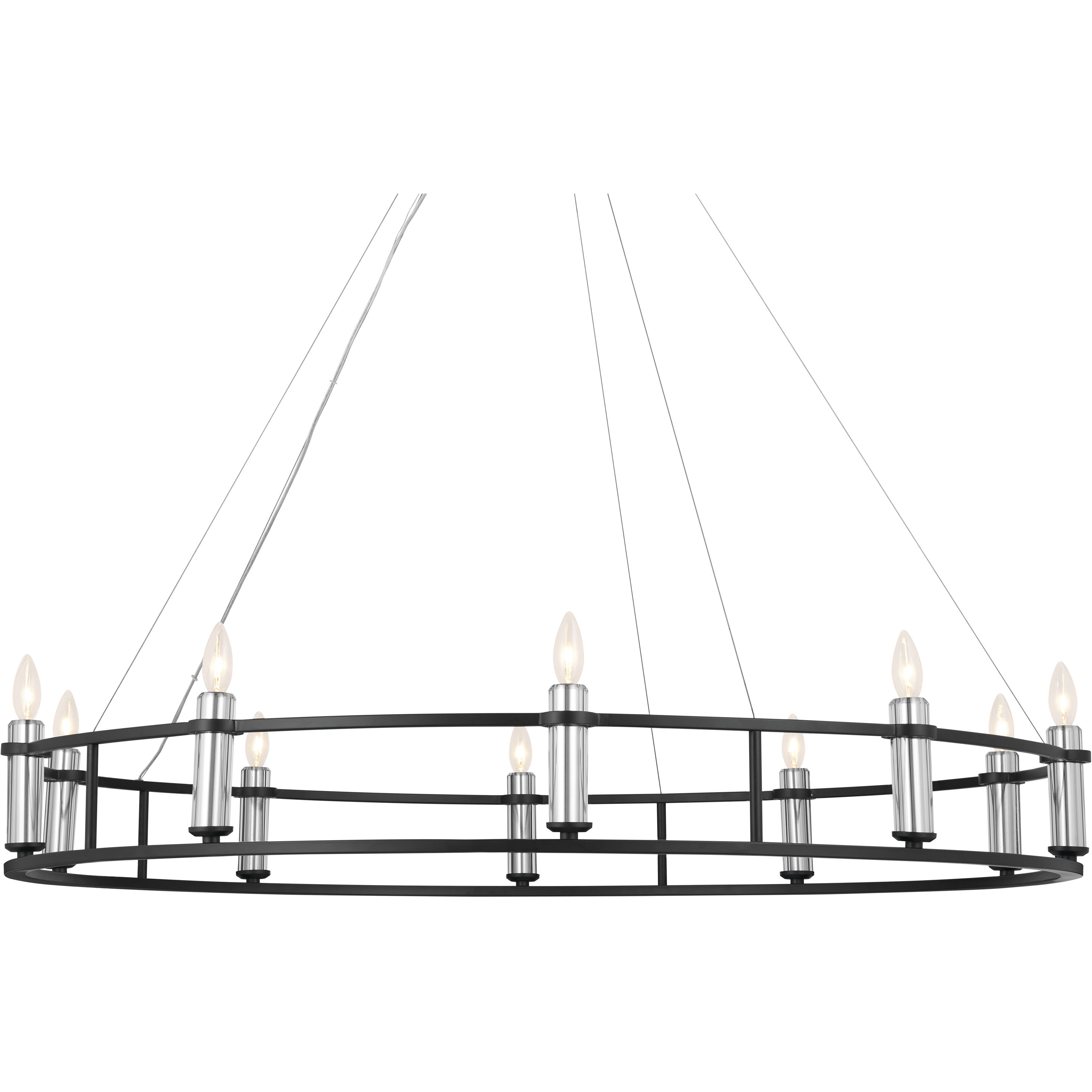 Rosalind 10 Light 50 inch Black Chandelier Ceiling Light