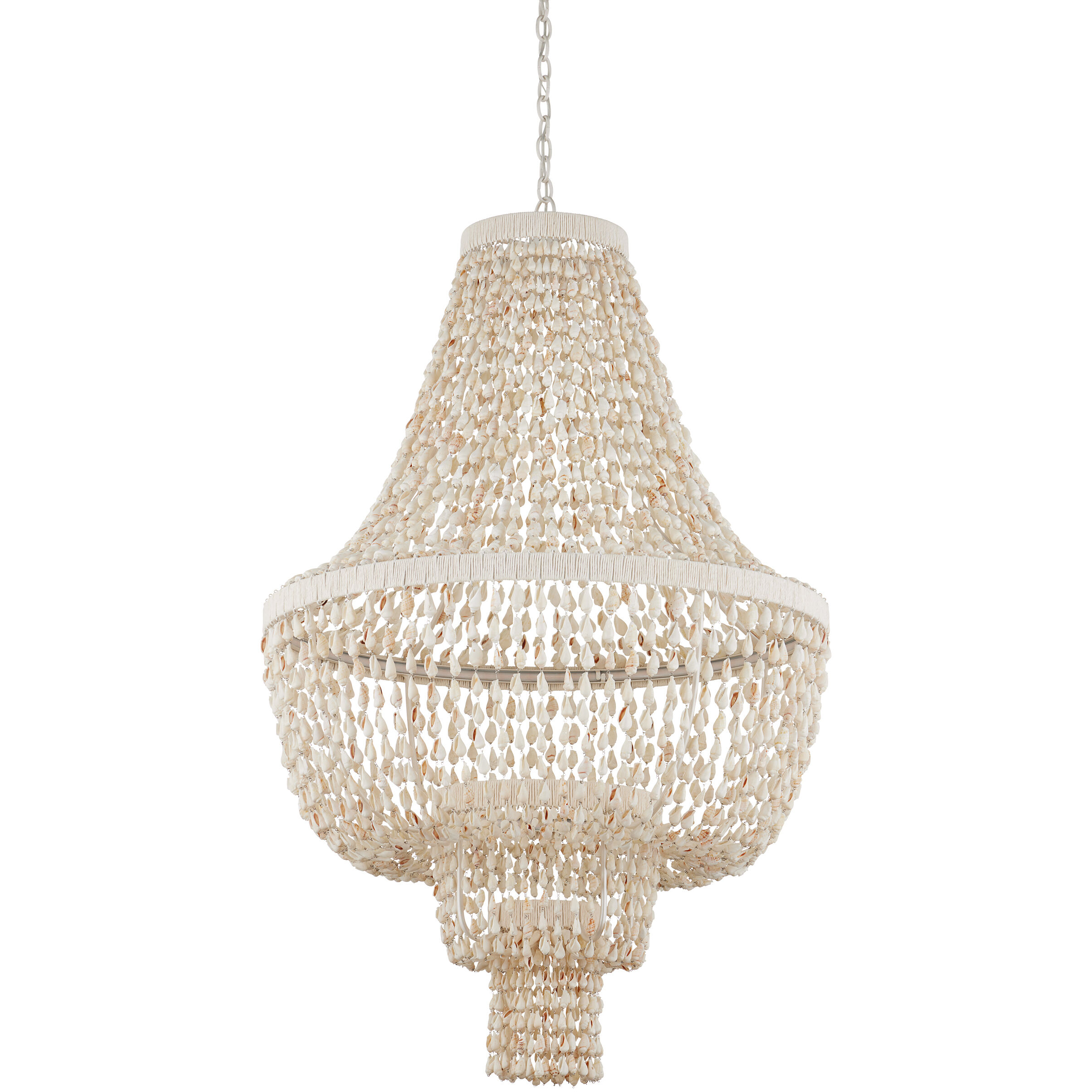 Cybele LED 35.5 inch Natural/Pearlized White/White Chandelier Ceiling Light
