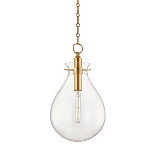 Ivy LED 12.5 inch Aged Brass Pendant Ceiling Light
