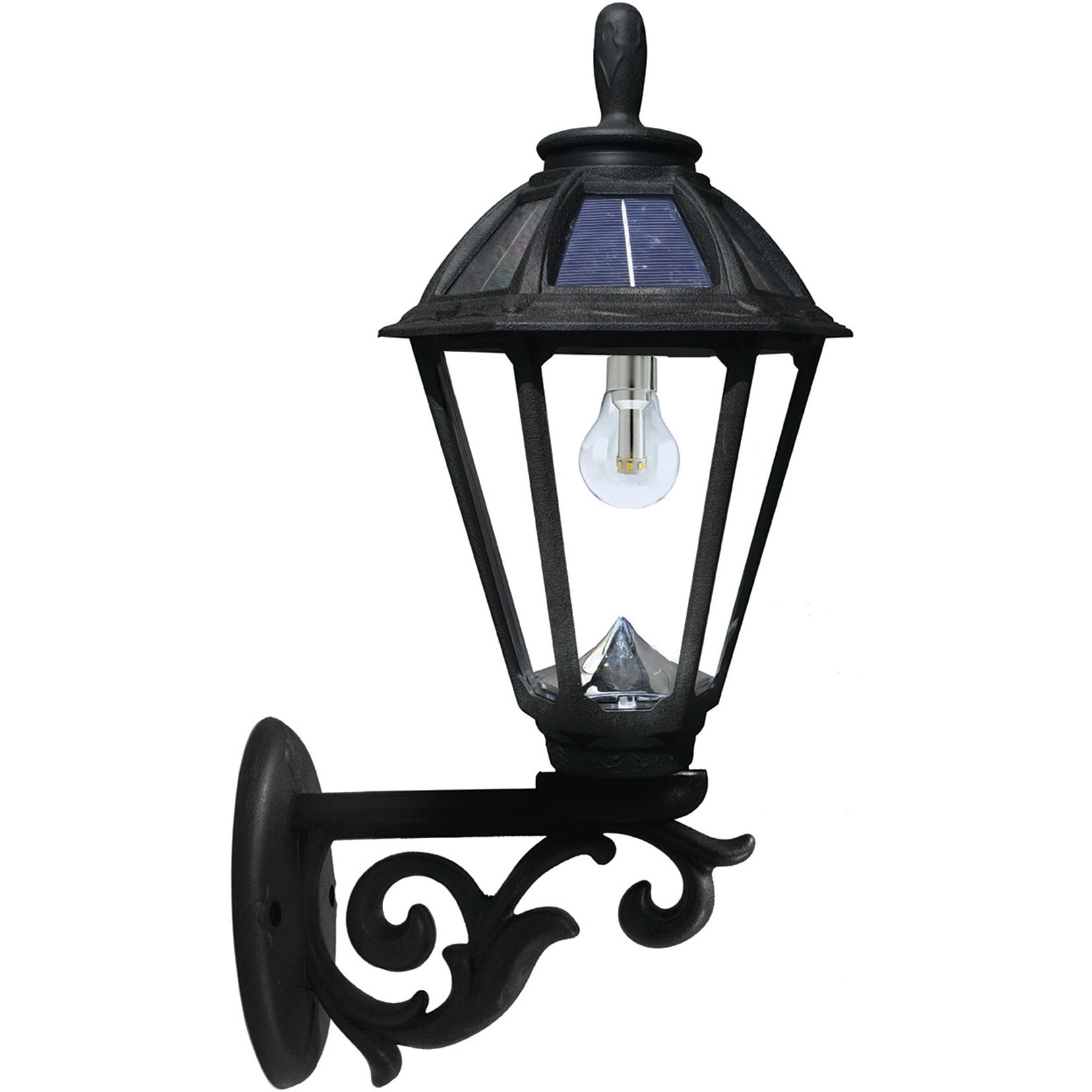 Polaris LED 19.25 inch Black Outdoor Post Light, Solar