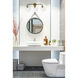 Hanson 3 Light 28 inch Black and Brass Bath Sconce Wall Light