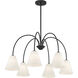Modern 6 Light 30 inch Matte Black Chandelier Ceiling Light