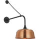 Thomas O'Brien Academy Barn Light LED 30 inch Matte Black Anchored Rex Barn Light in 12.5" Soft Copper Rockhouse Shade