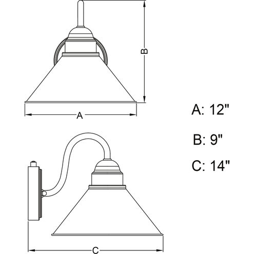 Outland LED 9 inch Brushed Pewter Outdoor Wall