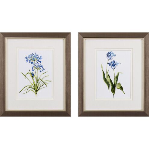 Florals Collection Blue Framed Art