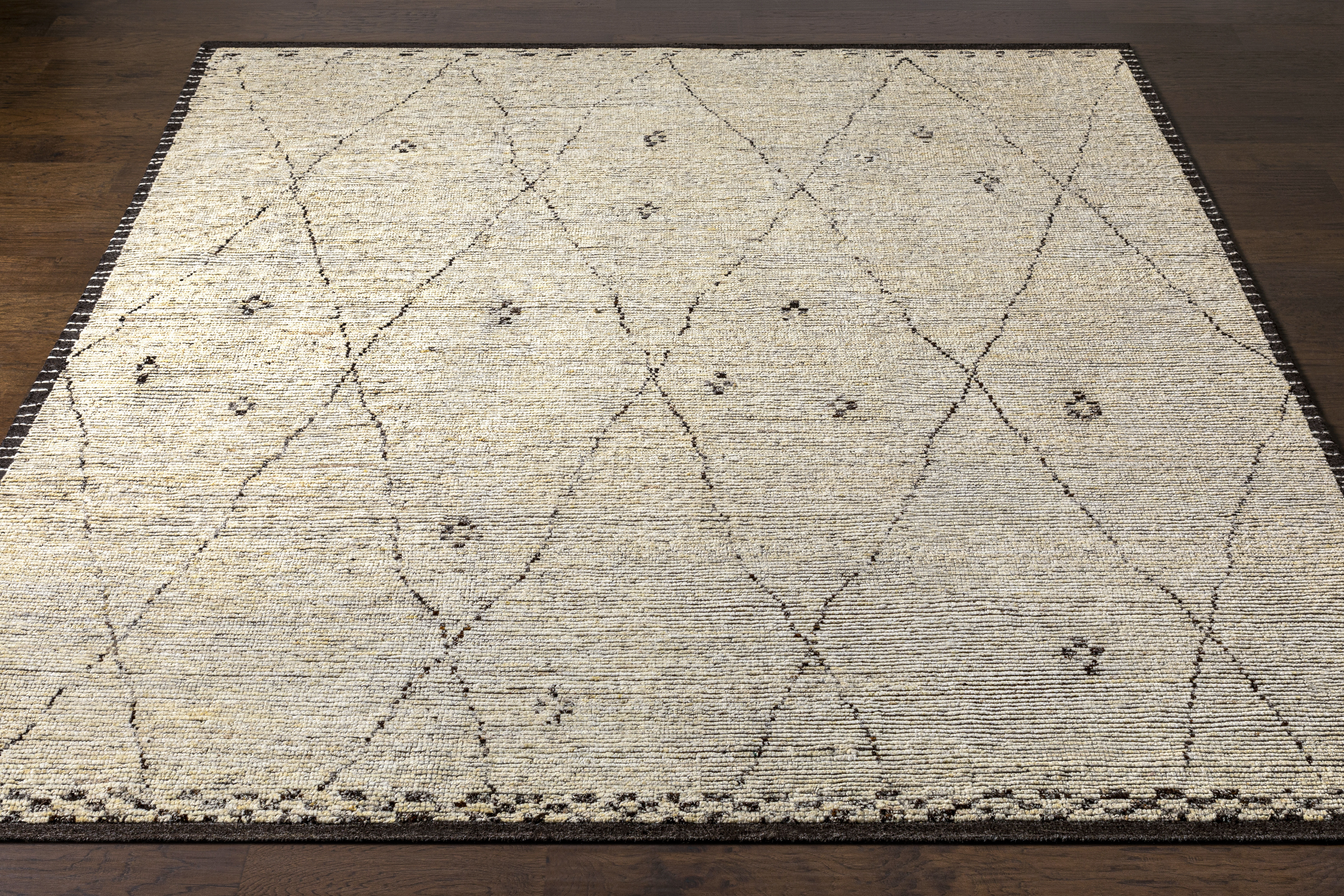 Khyber 36 X 24 inch Black Rug in 2 x 3, Rectangle