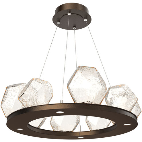 Gem LED 27.4 inch Flat Bronze Chandelier Ceiling Light in 3000K LED, Amber, Ring