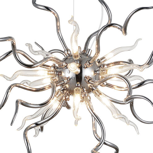 Twist LED 23 inch Chrome Chandelier Ceiling Light