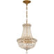 Roslyn 5 Light 12 inch Aged Brass Mini Chandelier Ceiling Light