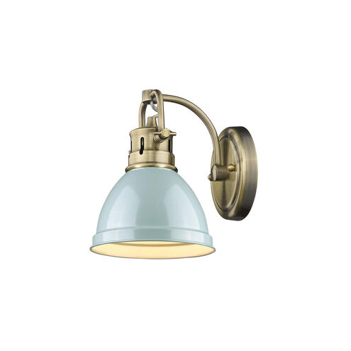 Duncan 1 Light 8 inch Aged Brass Bath Vanity Wall Light in Seafoam