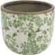 Flower Green and White Planter