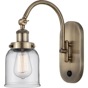 Franklin Restoration Bell LED 5 inch Antique Brass Sconce Wall Light in Clear Glass