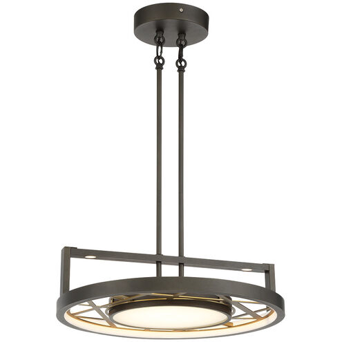 Tribeca LED 20 inch Smoked Iron And Soft Brass Semi Flush And Pendant Ceiling Light