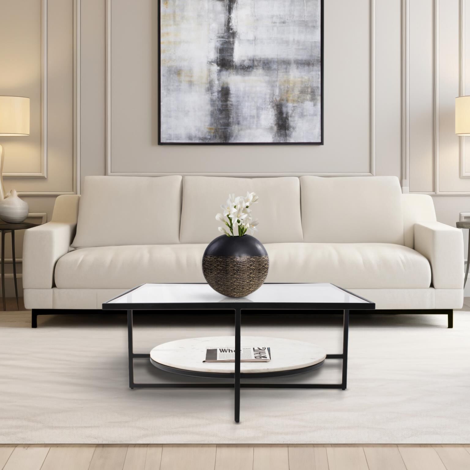 Gianni 39.38 X 18 inch Black Coffee Table