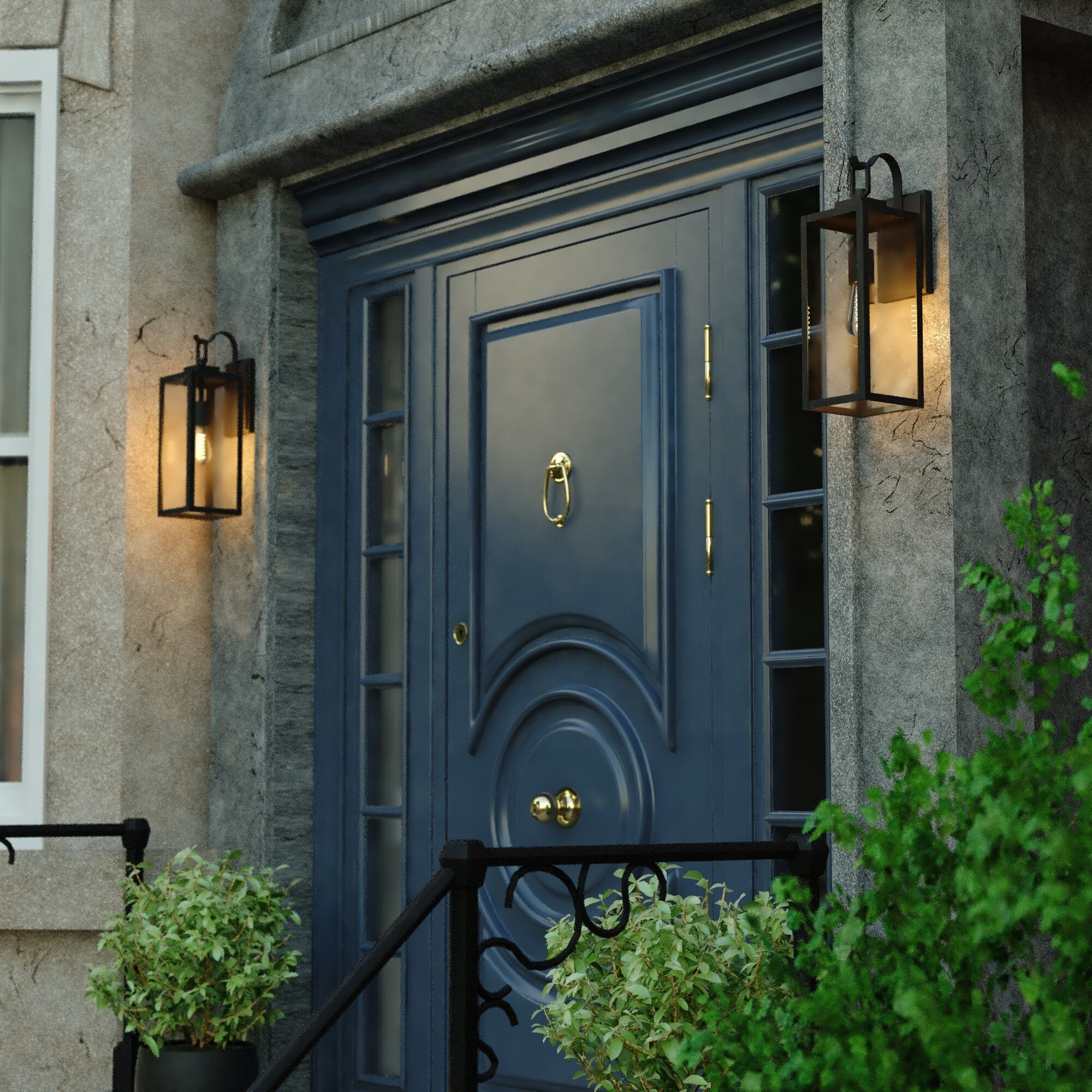 Clinton LED 17.75 inch Matte Black Outdoor Wall