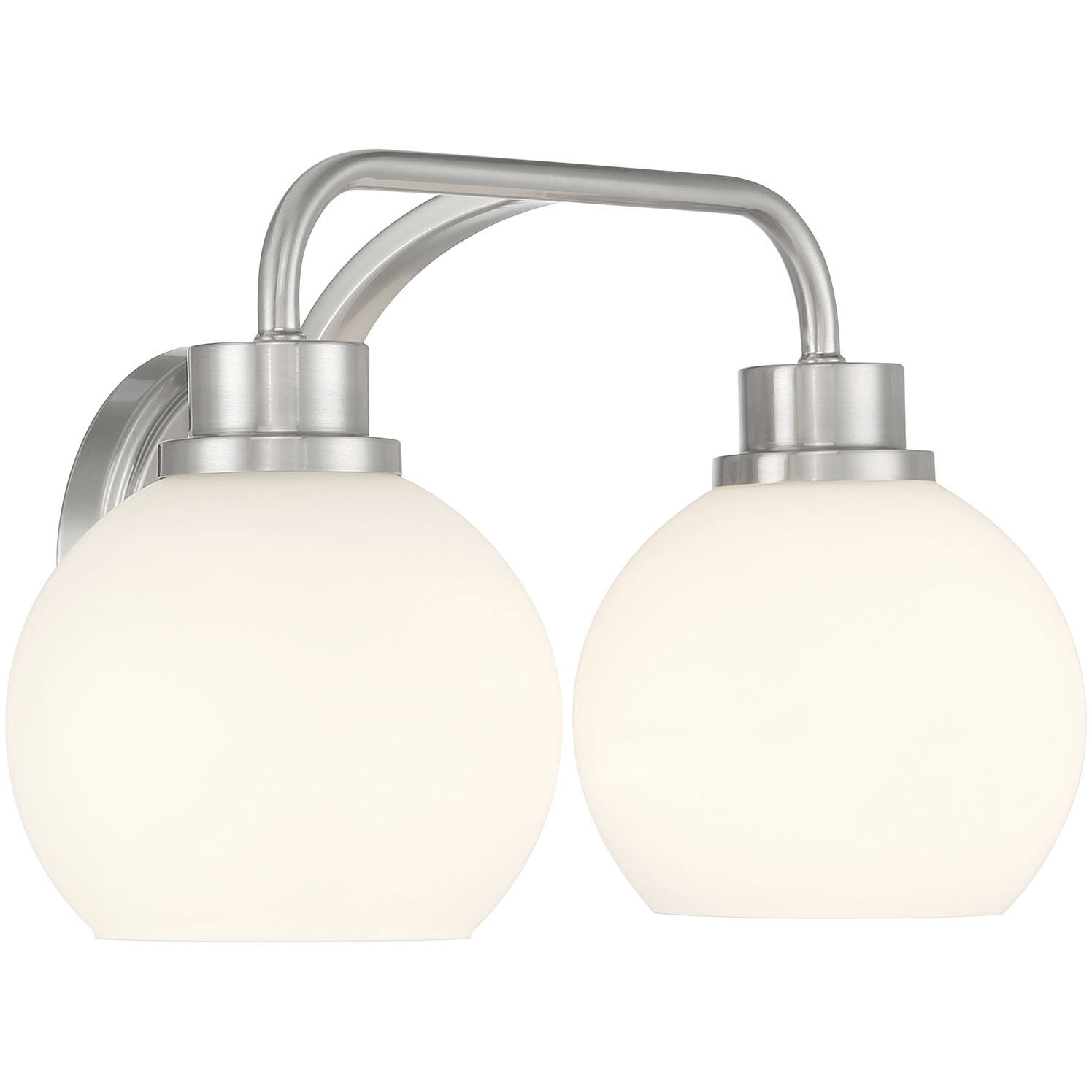 Contemporary 2 Light 16 inch Brushed Nickel Bathroom Vanity Light Wall Light