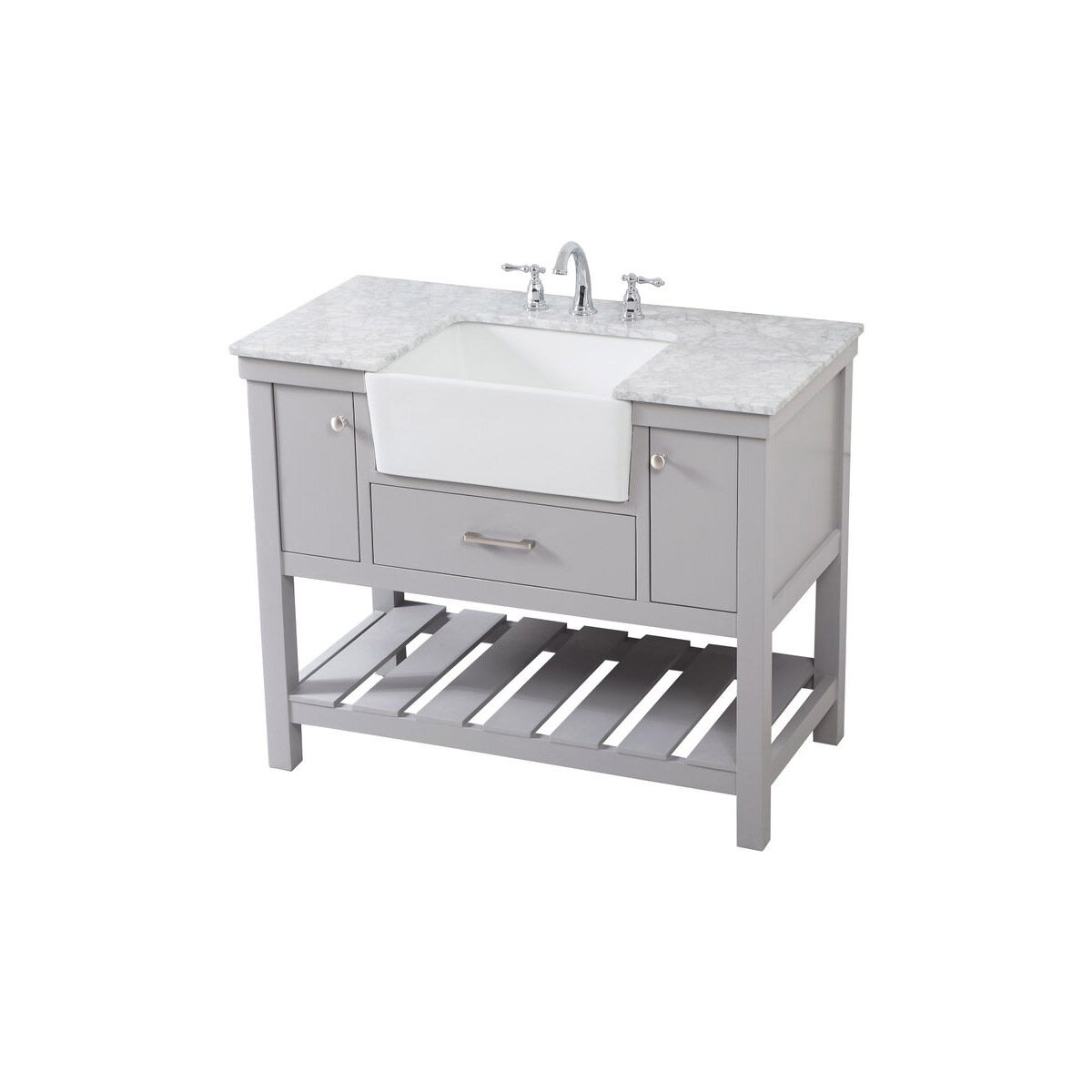 Clement 42 X 22 X 34 inch Grey Bathroom Vanity Cabinet
