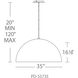 Yolo LED 35.5 inch White Silver Leaf Pendant Ceiling Light in 35in.
