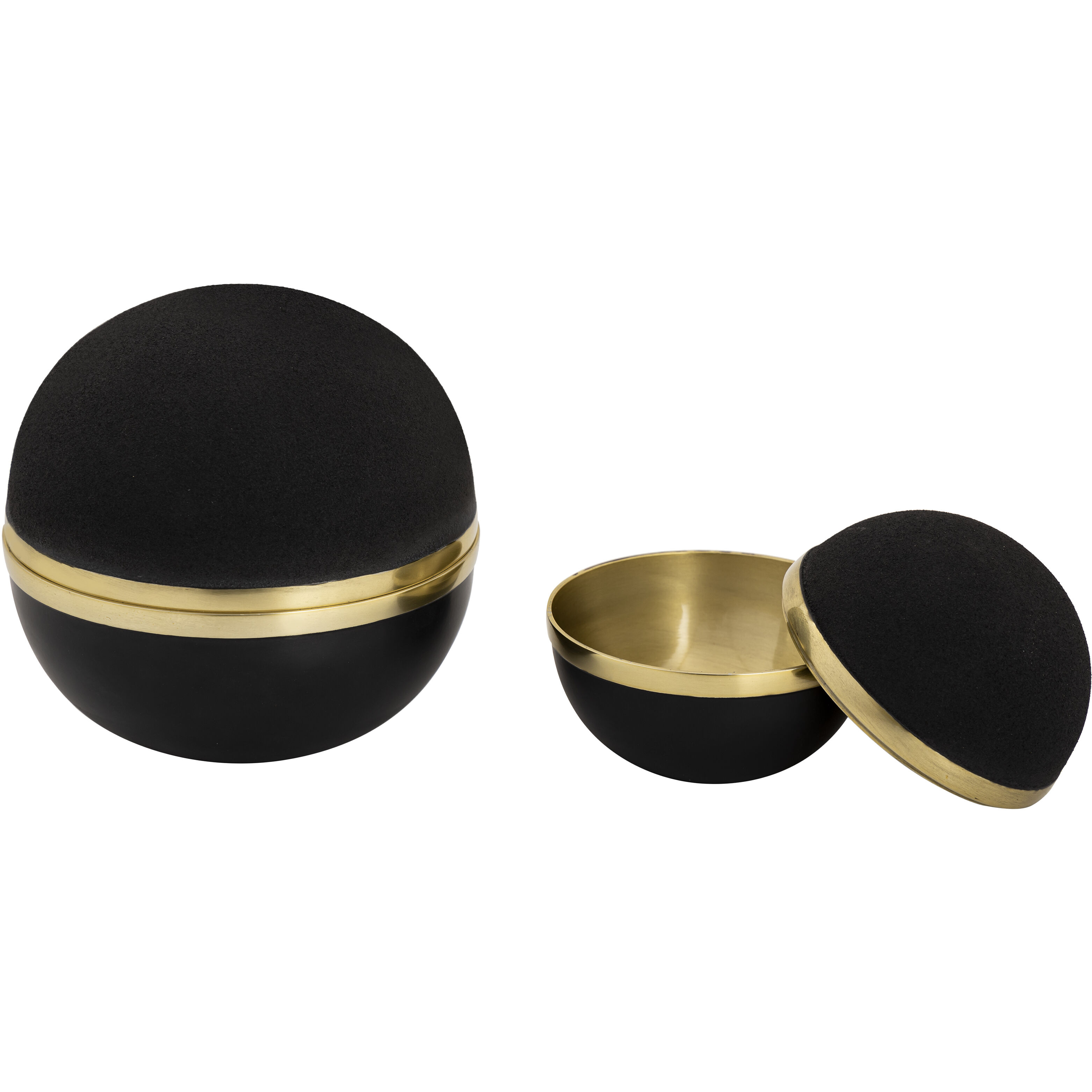 Clemmons 6.25 X 6.25 inch Black with Brass Box, Set of 2