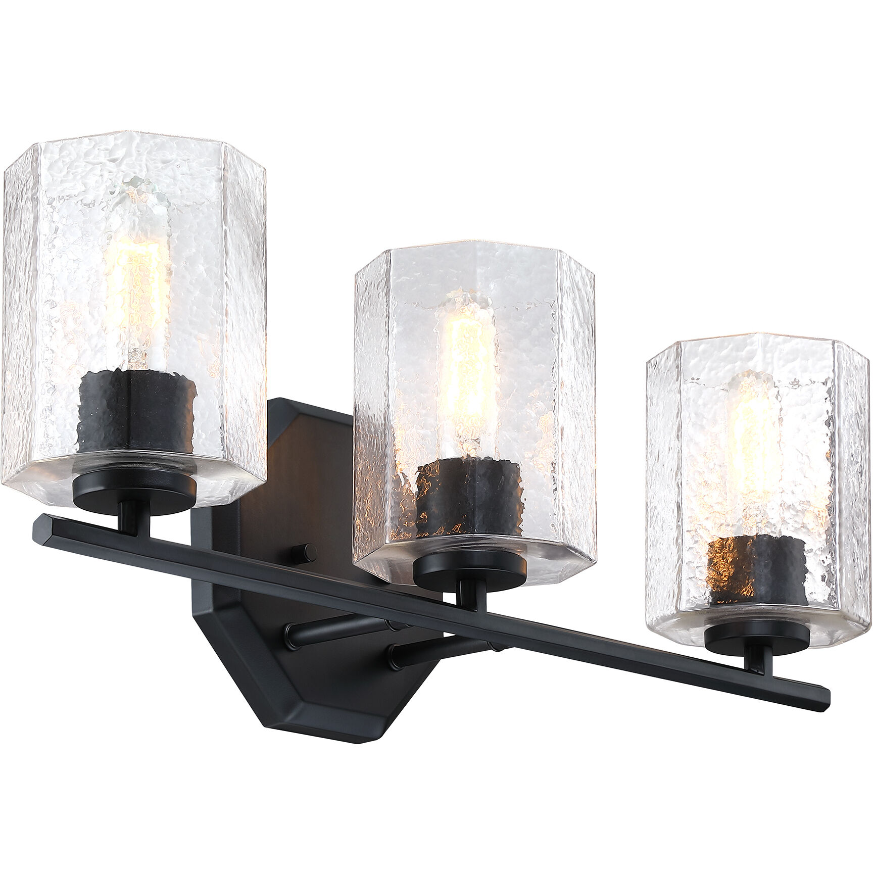 Haven 3 Light 24 inch Matte Black Vanity Light Wall Light