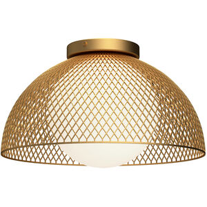 Alora Mood Haven 1 Light 12.63 inch Gold and Opal Matte Glass Flush Mount Ceiling Light