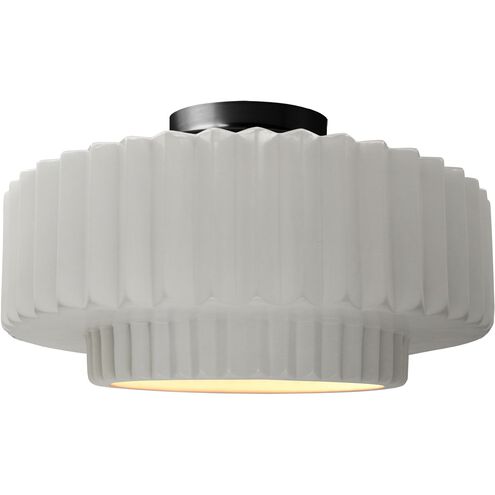 Radiance LED 16.5 inch Bisque and Matte Black Semi Flush Ceiling Light