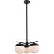 Eclipse 3 Light 21 inch Black Pendant Ceiling Light