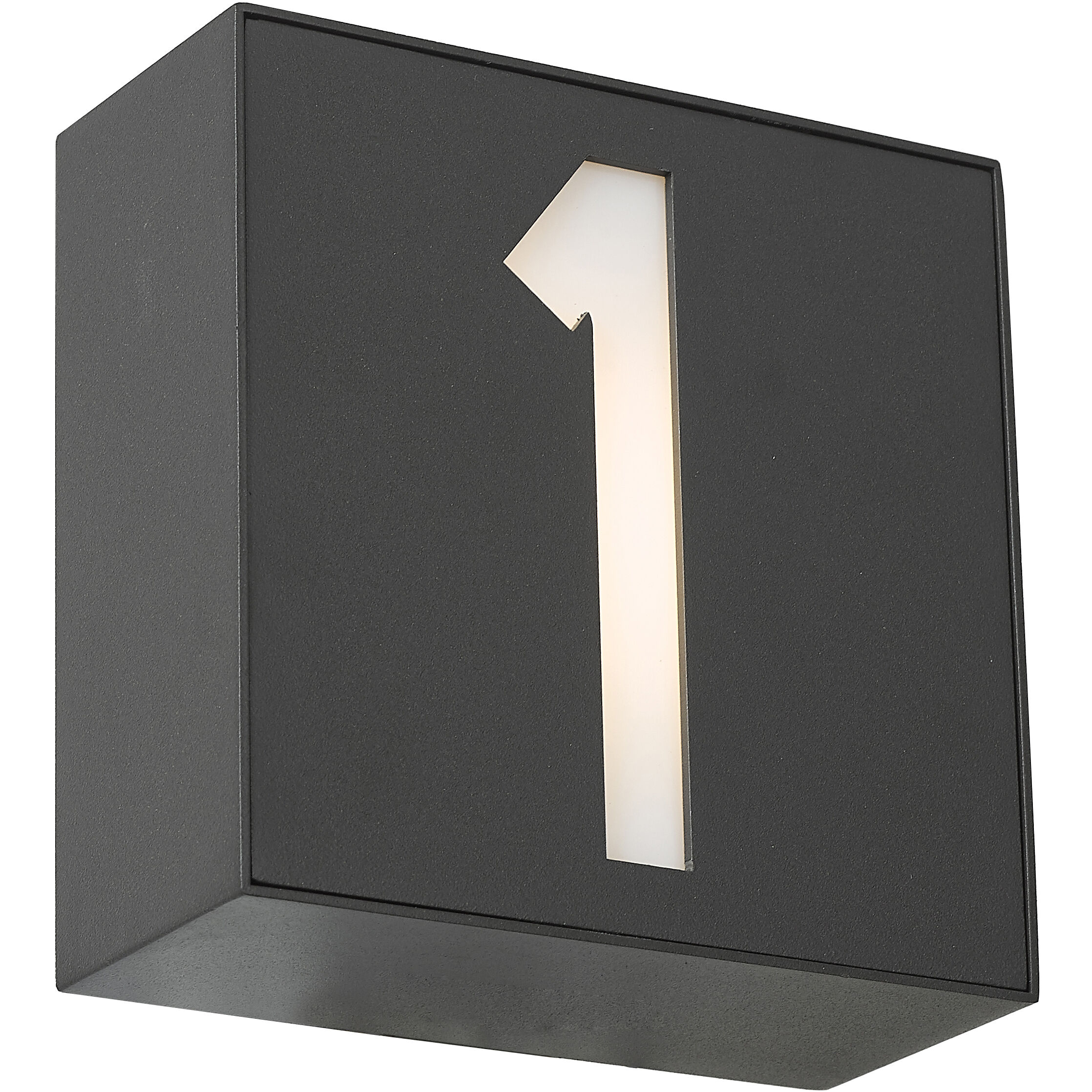 Numero LED 5 inch Matte Black Outdoor Wall Light