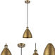 Ballston Dome LED 7.5 inch Brushed Brass Mini Pendant Ceiling Light