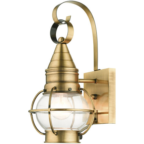 Newburyport 1 Light 14 inch Antique Brass Outdoor Wall Lantern