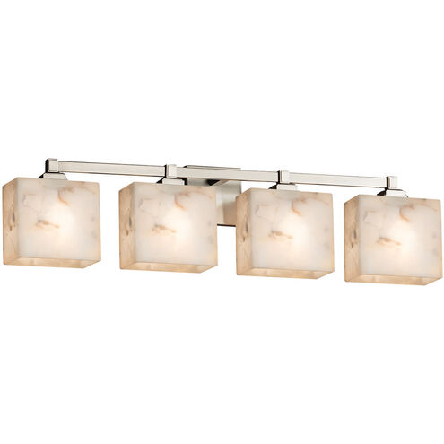Alabaster Rocks 32.5 inch Brushed Nickel Bath Bar Wall Light