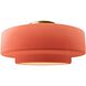 Radiance LED 16.5 inch Gloss Blush and Brushed Brass Semi Flush Ceiling Light