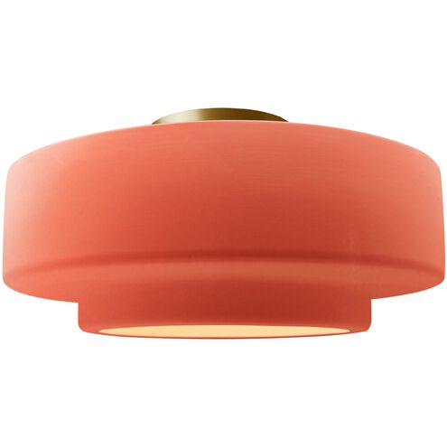 Radiance LED 16.5 inch Gloss Blush and Brushed Brass Semi Flush Ceiling Light