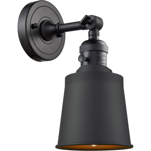 Franklin Restoration Addison 1 Light 5 inch Polished Nickel Sconce Wall Light in Matte Black, Franklin Restoration