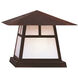 Carmel 1 Light 12.38 inch Bronze Column Mount in White Opalescent, T-Bar Overlay