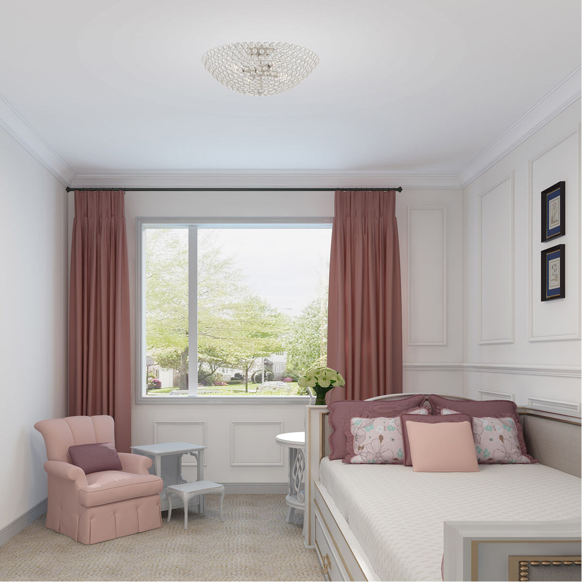 Cassandra 4 Light 20 inch Brushed Nickel Semi-Flush Mount Ceiling Light