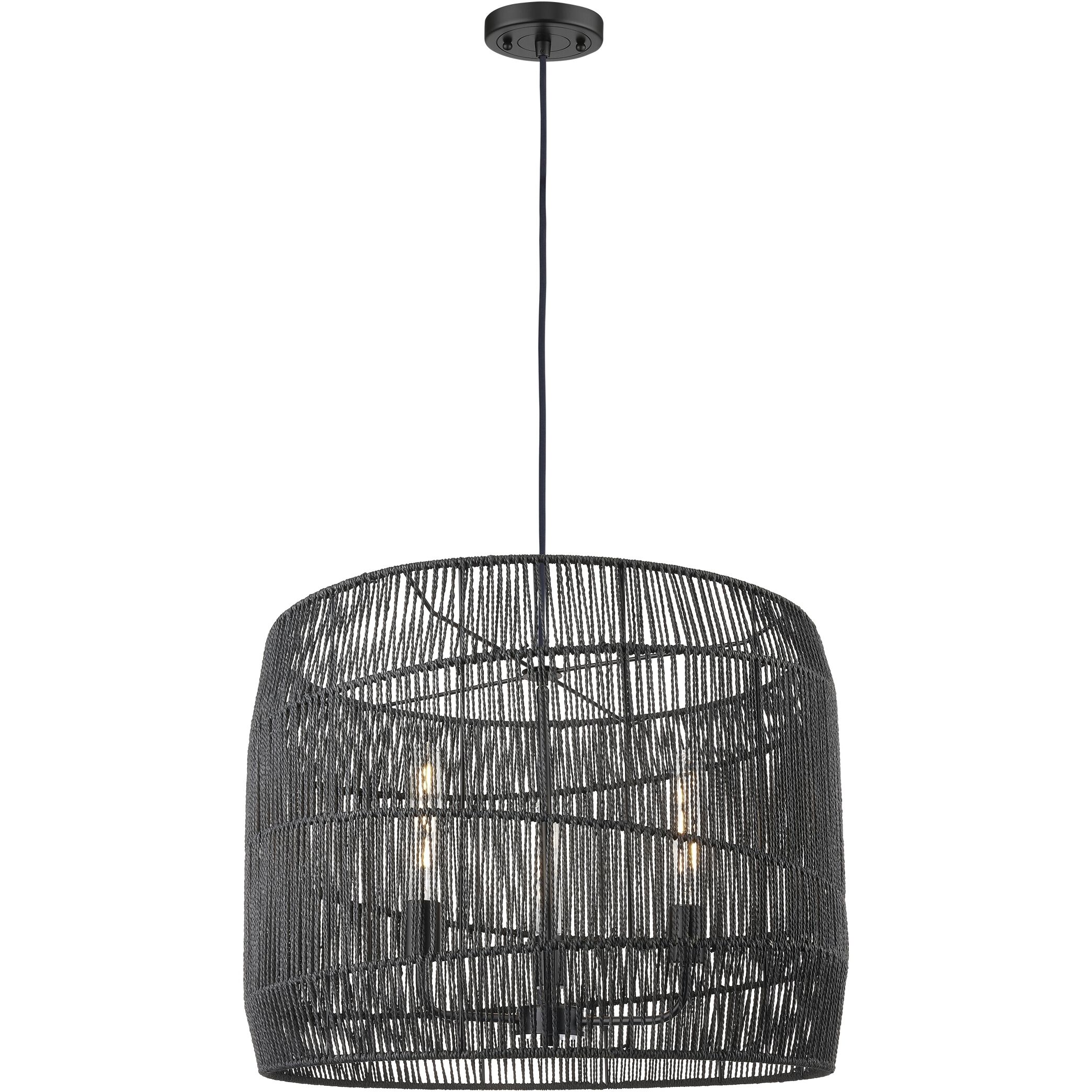 Elwood 3 Light 24 inch Matte Black Pendant Ceiling Light