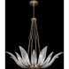 Plume 8 Light 39 inch Gold Pendant Ceiling Light in White Feathers Studio Glass