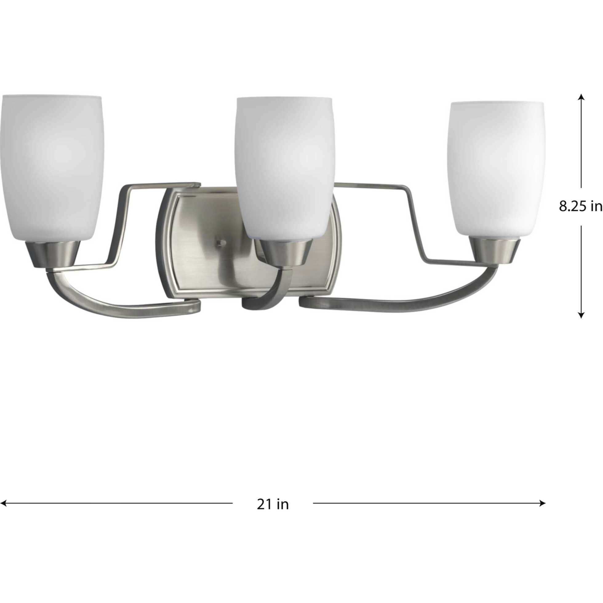 Wisten 3 Light 21 inch Brushed Nickel Bath Vanity Wall Light in Bulbs Not Included, Standard