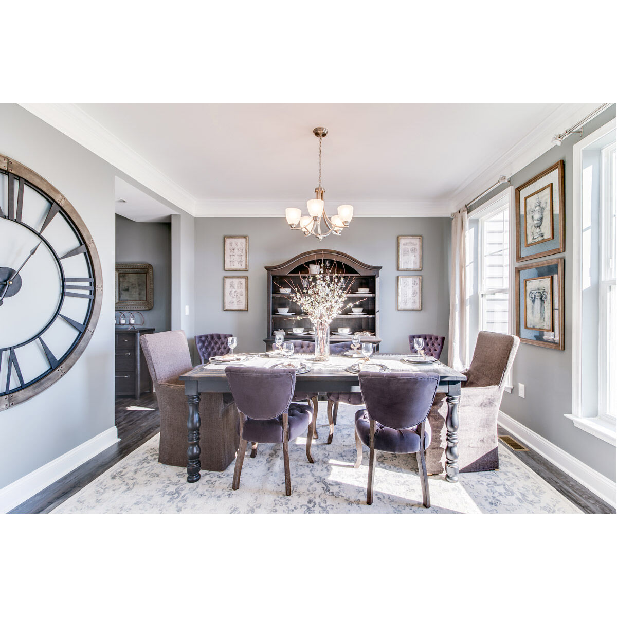 Axis 5 Light 24 inch Oil Rubbed Bronze Single Tier Chandelier Ceiling Light