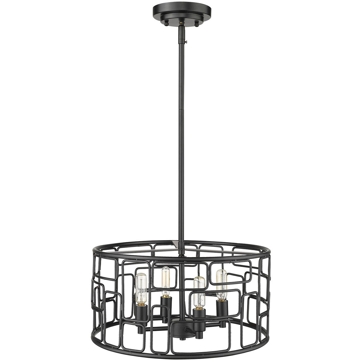 Amoret 4 Light 16 inch Matte Black Convertible Pendant Ceiling Light