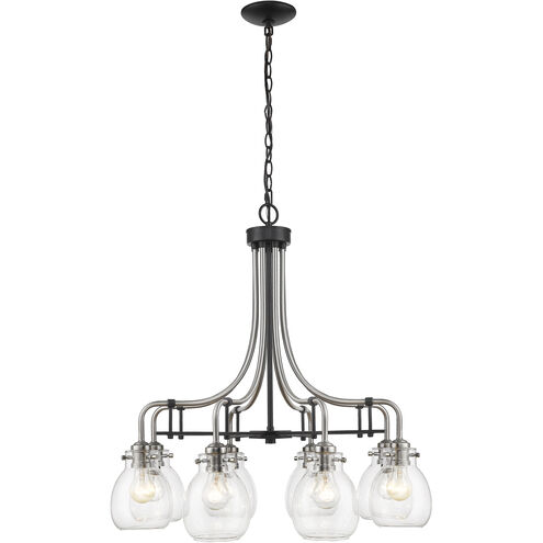 Kraken 8 Light 28 inch Matte Black and Brushed Nickel Chandelier Ceiling Light