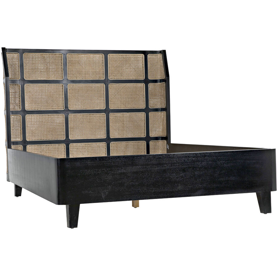Porto A Hand Rubbed Black Bed, Queen