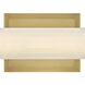 Lisa McDennon Devon LED 25.75 inch Lacquered Brass Bath Light Wall Light in Etched Opal, 40W, 2900K, Linear, Sconce