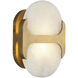 Odin 1 Light 9.38 inch Vintage Brass ADA Wall Sconce Wall Light in Vintage Brass and Alabaster