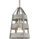 Brigantine 1 Light 7 inch Weathered Driftwood and Satin Nickel Mini Pendant Ceiling Light