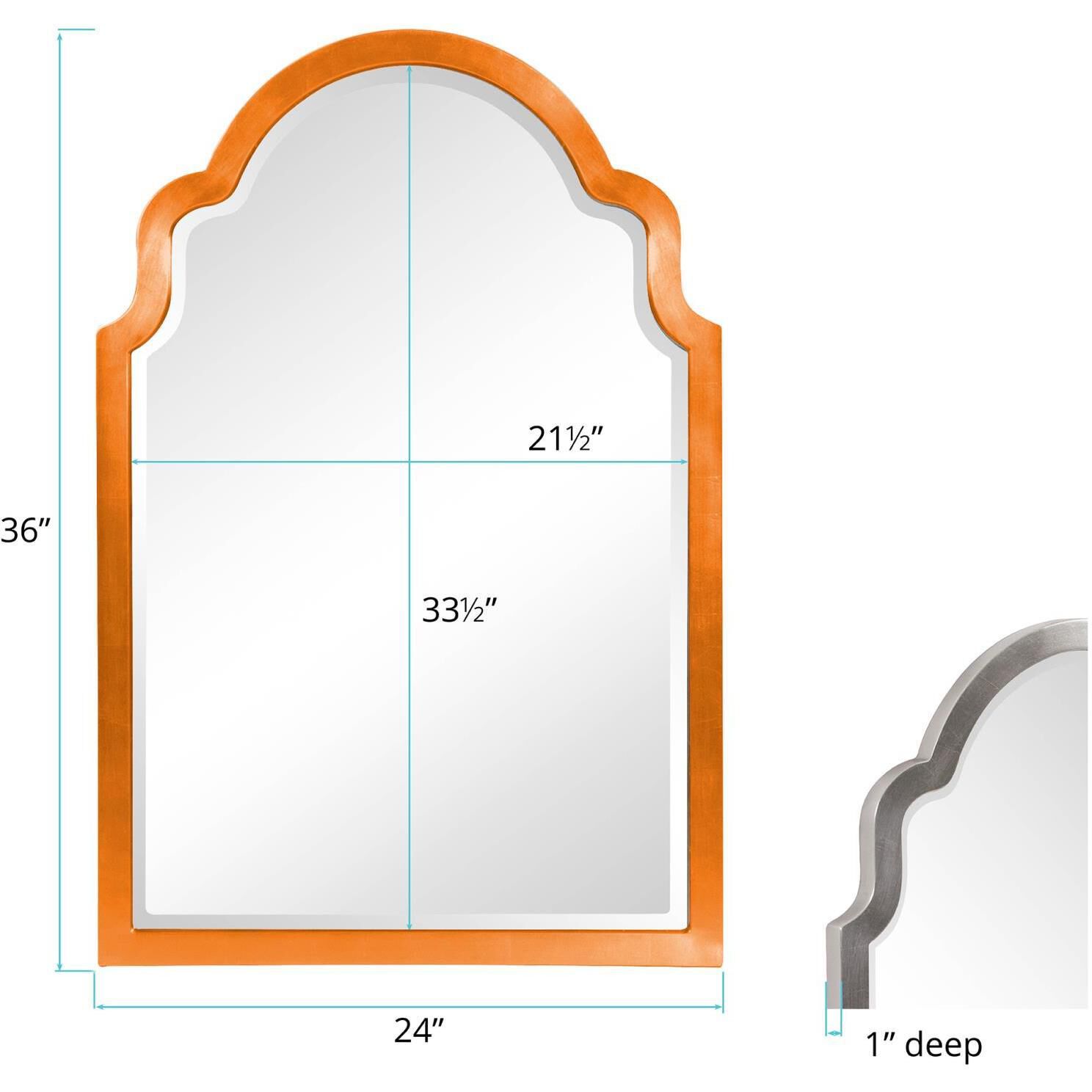 Sultan 36 X 24 inch Glossy Orange Wall Mirror 