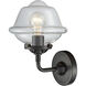 Nouveau Small Oxford 1 Light 8 inch Oil Rubbed Bronze Sconce Wall Light in Clear Glass, Nouveau